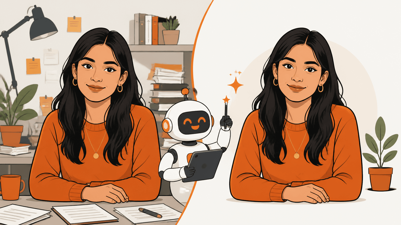 Perbandingan foto sebelum dan selepas suntingan Gemini AI