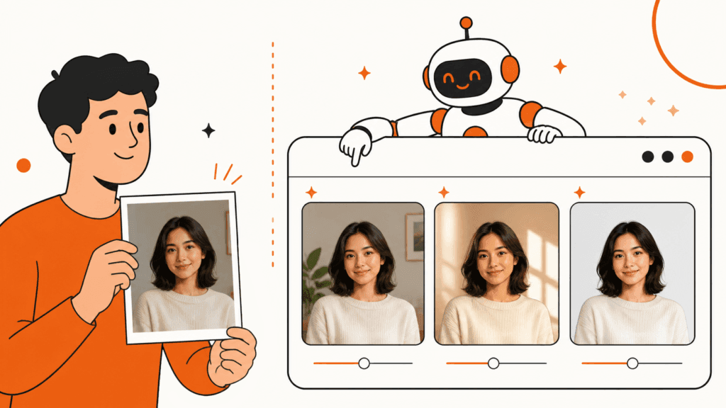 Ilustrasi proses menggunakan prompt Gemini AI untuk mengedit foto